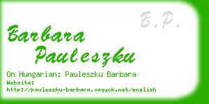 barbara pauleszku business card